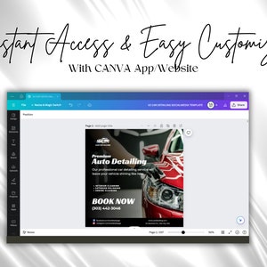 Car Detailing Marketing Template Car Detailing Instagram Post Story Template Social Media Marketing Template Canva Template