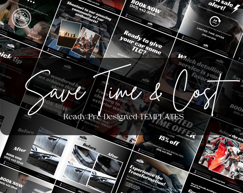 Car Detailing Marketing Template Car Detailing Instagram Post Story Template Social Media Marketing Template Canva Template