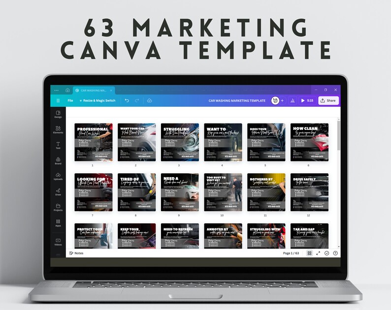 Car Washing Marketing Template Car Washing Instagram Post Template Car Wash Social Media Marketing Template Canva Template