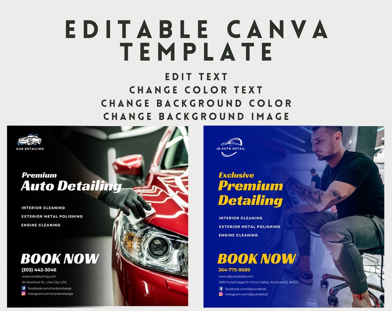 Car Detailing Marketing Template Car Detailing Instagram Carousel Template Car Detailing Social Media Marketing Template Canva Template