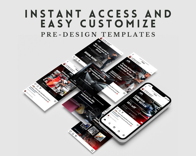 Car Detailing Marketing Template Car Detailing Instagram Carousel Template Car Detailing Social Media Marketing Template Canva Template