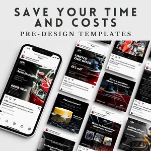 Car Detailing Marketing Template Car Detailing Instagram Carousel Template Car Detailing Social Media Marketing Template Canva Template