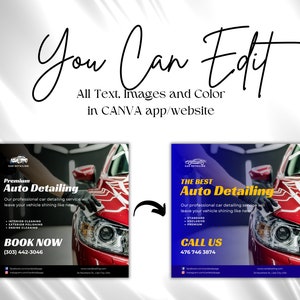 Car Detailing Marketing Template Car Detailing Instagram Post Story Template Social Media Marketing Template Canva Template