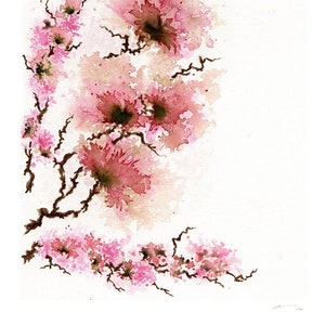 Giclee Fine Art print - Blossom Tree Abstract watercolour, A5, A4, A3, A2