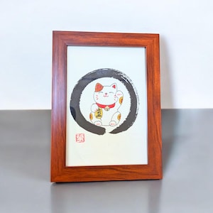 Handmade Brushpen Art of ZEN Lucky cat