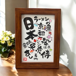 Handmade Brushpen Art of Japanese Kanji letters.