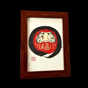 Handmade Brushpen Art of Japanese Zen Daruma