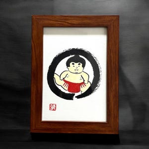 Handmade Brushpen Art of cute sumo.