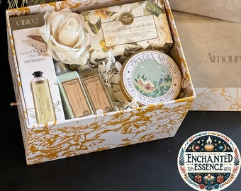 Bade Geschenkbox-Set mit handgemachter Seife & Kerze | Spa Entspannung Geschenk Box Set für sie | Self Care Aromatherapie Spa Bad Geschenkbox Set für sie
