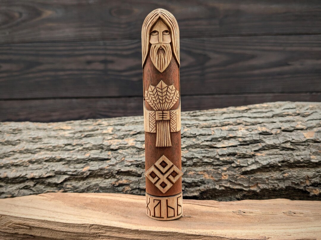 Dazhdbog Hand Carved Wood Statue - Slavic God Figurine - Etsy