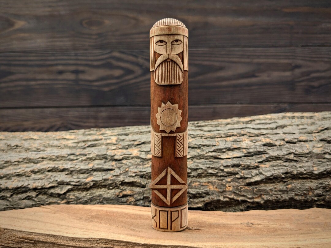 Hors Hand-carved Wood Statue - Slavic God of the Sun Figurine - Etsy