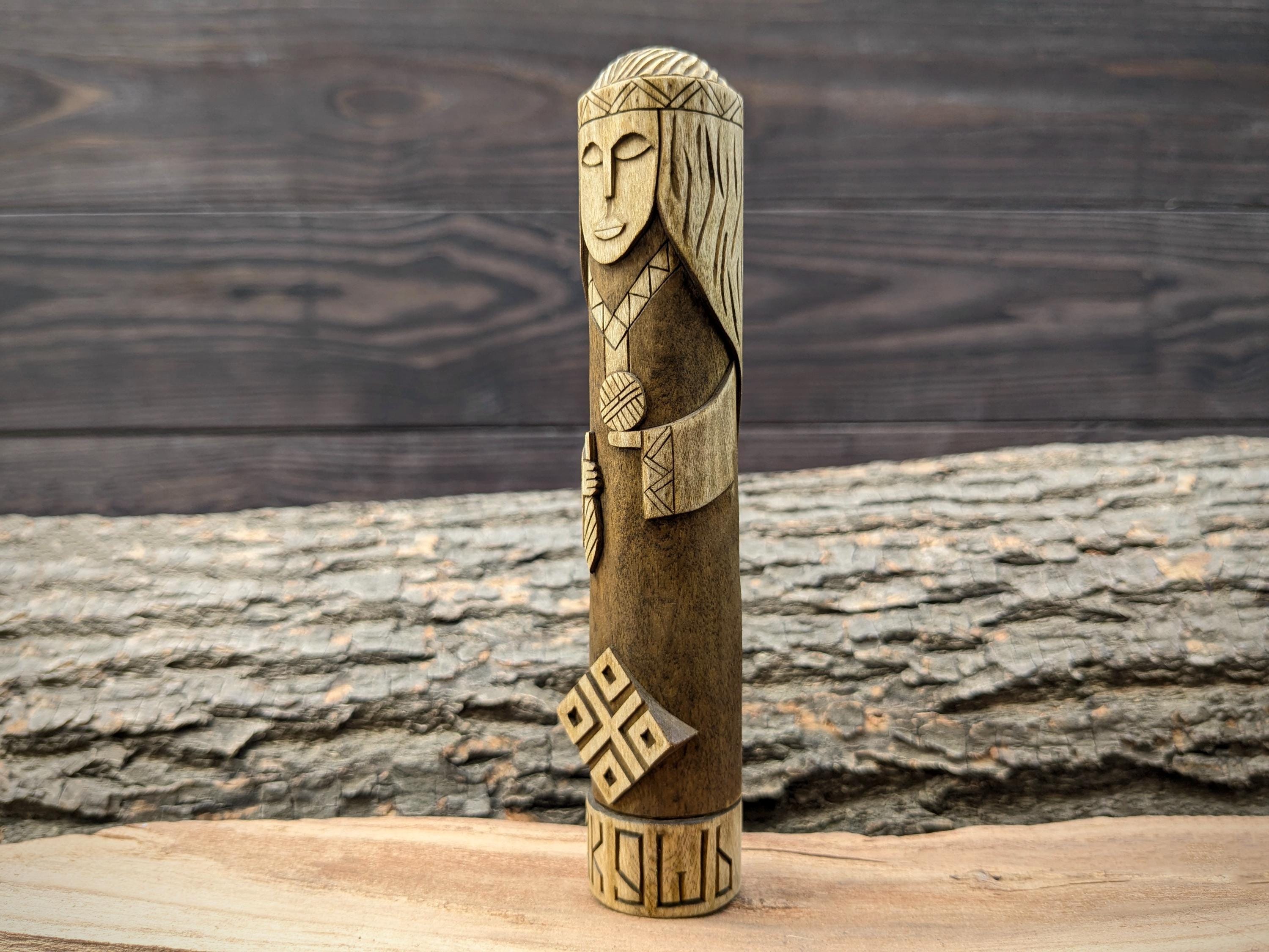 Makosh Hand-carved Wood Statue - Slavic Goddess Figurine - Etsy