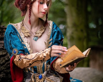 Triss Cosplay Dress Merigold Sorceress Witch Gown Elven Witcher Fantasy