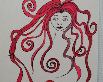 red jellyfish woman