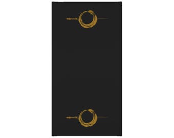 Black and gold O-Okami Zen Sovereign Wolf Vajra Sword Enso Tube Scarf  - Bandana, Head wrap, Midweight Versatile Face Mask
