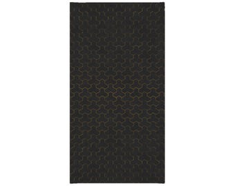 Black and Gold Midweight Mountain Armor Pattern Tube Scarf - Martial Arts, Japanese traditional art, Samurai gift
