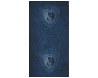 Blue Yin Yang Crest Tube Scarf - Bandana, Head wrap, Midweight Versatile Face Mask