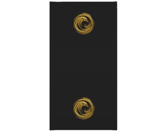 Black and Gold Sovereign Bird of Prey Enso Zen Circle Tube Scarf - Bandana, Head wrap, Midweight Versatile Face Mask