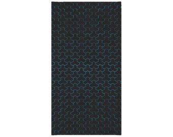 Light Black and Blue Midweight Mountain Armor Pattern Tube Scarf - Martial Arts, Japanese traditional art, Samurai gift