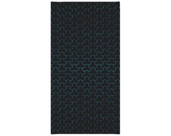 Black and Blue Midweight Mountain Armor Pattern Tube Scarf - Martial Arts, Japanese traditional art, Samurai gift