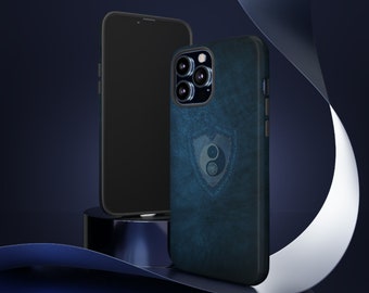 Blue Yin Yang Crest Tough Phone Case: Premium Protection for iPhone, Samsung, Google phones, Zen, Harmony, Warrior-Zen, shield, balance