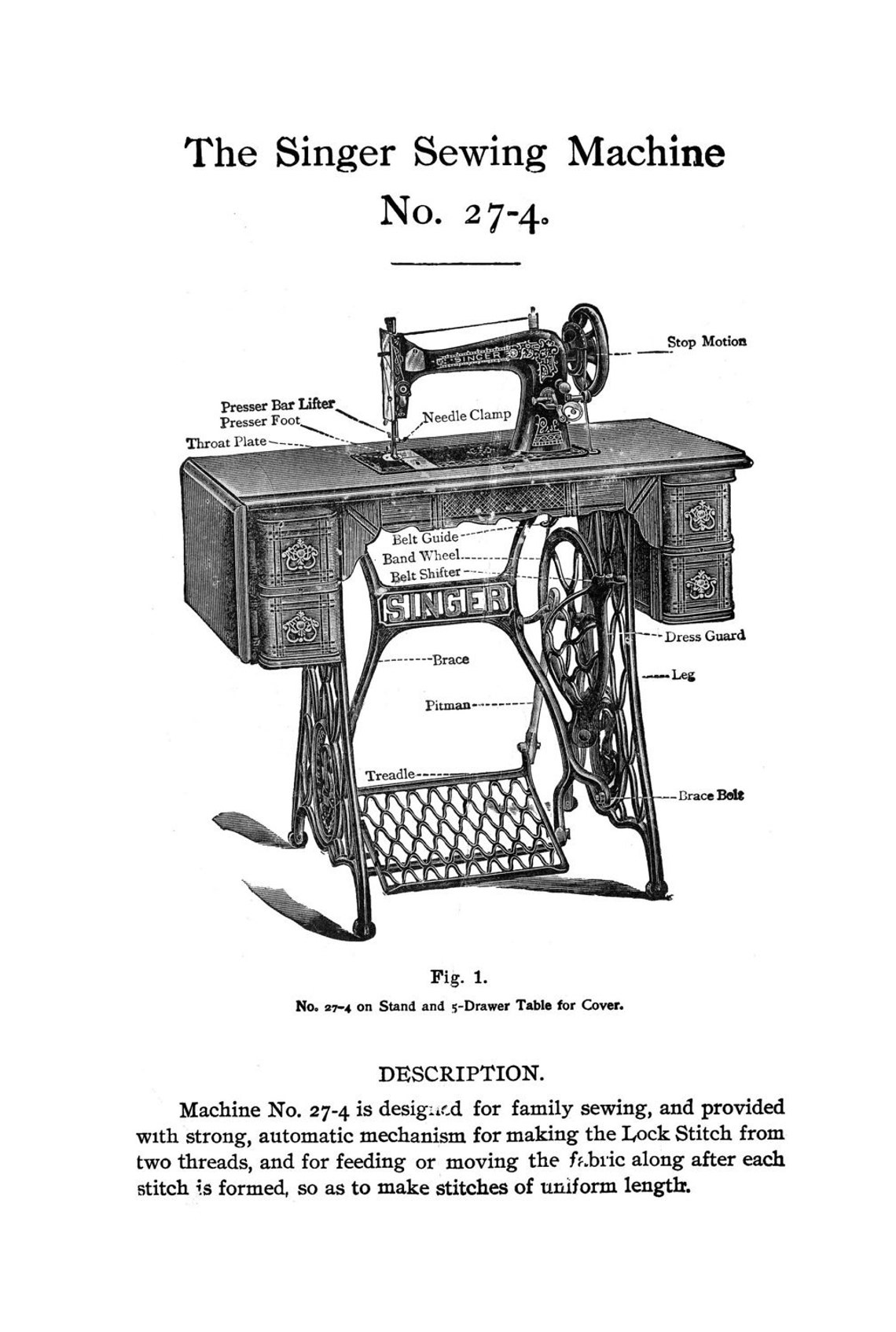 1906 Edwardian Singer Treadle Sewing Machine Use DOWNLOADABLE PDF E
