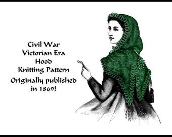 Civil War Capelet Knit Pattern 1869 PDF DOWNLOAD Victorian Feminine Historical Village Reenact Fashion Femme Fatale DakotaPrairieTreasures