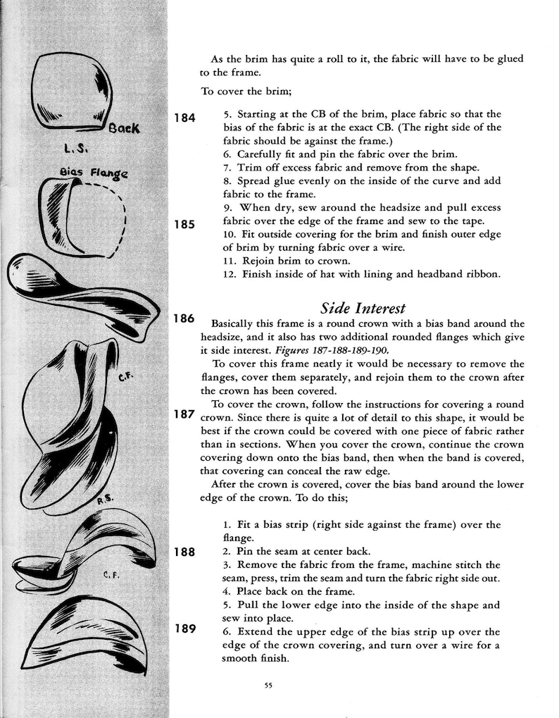 1953 Millinery: Hur man gör tyghattar PDF (digital nedladdning) bild 10