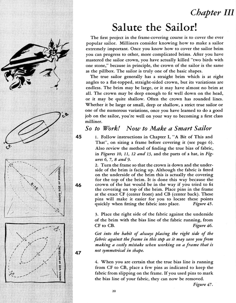1953 Millinery: Hur man gör tyghattar PDF (digital nedladdning) bild 4