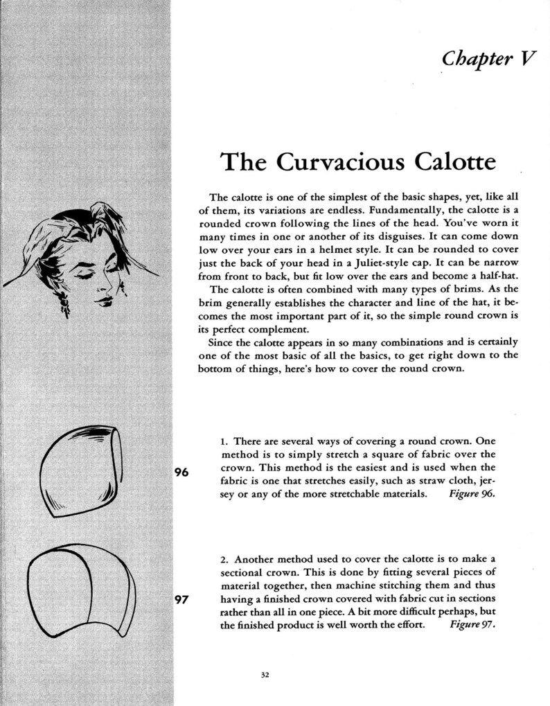 1953 Millinery: Hur man gör tyghattar PDF (digital nedladdning) bild 6