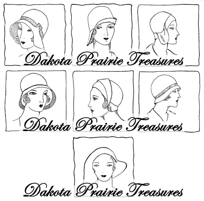 Flapper Era Ladies in Hats Ironon Hand Embroidery Transfer Etsy