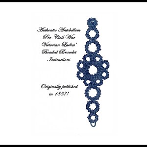 Antebellum Beaded Bracelet Pattern 1857 PDF DOWNLOAD Jet Beads Civil War Victorian Reenact Elegant Historic Village Reenact Stage Theatre