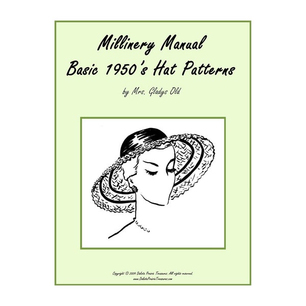Millinery Book Hat Making PDF DOWNLOAD Retro Basic 50s Hats Draft Patterns 1953 1950s Style Post-WWII Milliner Guide DakotaPrairieTreasures