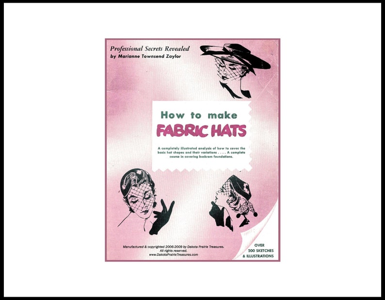 1953 Millinery: Hur man gör tyghattar PDF (digital nedladdning) bild 1