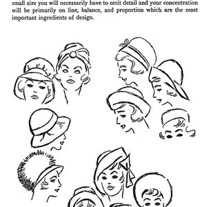 May include: Black and white line art illustration featuring multiple women's faces wearing various hats. The text at the top reads "HOW TO DEVELOP A GOOD SENSE OF DESIGN". The word "schmetterlingtag" is at the bottom.