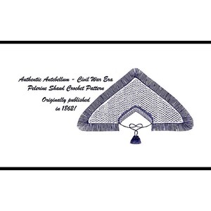 Antebellum Crochet Pelerine Shawl PDF DOWNLOAD Pattern 1862 Civil War Victorian Reenact Historic Femme Fatale Stage Theatre Costume Garb