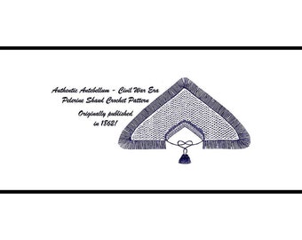 1862 Crochet Pelerine Shawl Pattern, Civil War Era (PDF Download)