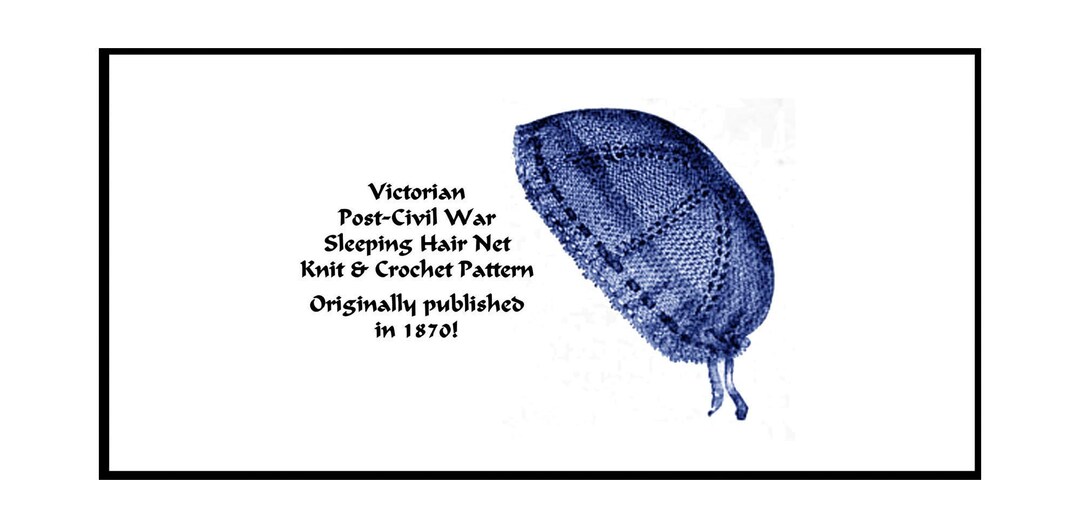 Post-civil War Cap Knit Crochet Pattern PDF DOWNLOAD 1870 Victorian ...