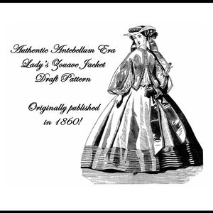 Mönster för vintage Zouave-jacka i PDF-format för nedladdning, viktorianskt 1860-tal, gör-det-själv, historisk återskapning av höstkläder från inbördeskriget före borgerkriget, PrairieWoodSprite