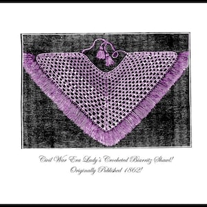 Antebellum Crochet Pelerine Shawl PDF DOWNLOAD Pattern 1862 Civil War Victorian Reenact Historic Village Femme Fatale DakotaPrairieTreasures