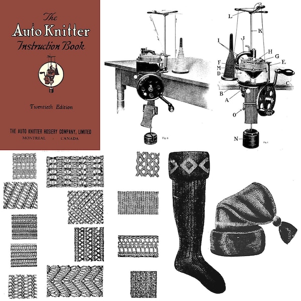 1923 Roaring 20s Flapper Auto Knitter Machine Knitting Knit Book Socks Stockings DakotaPrairieTreasures