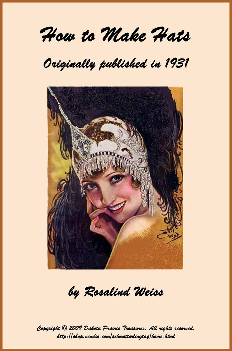 MILLINERY Hat Making Book Make Flapper Roaring 20s Prohibition Etsy