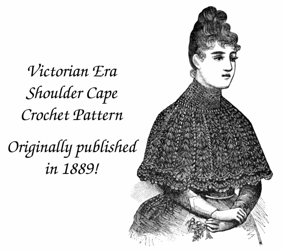 Shoulder Cape Crochet Pattern 1889 PDF DOWNLOAD Victorian Etsy