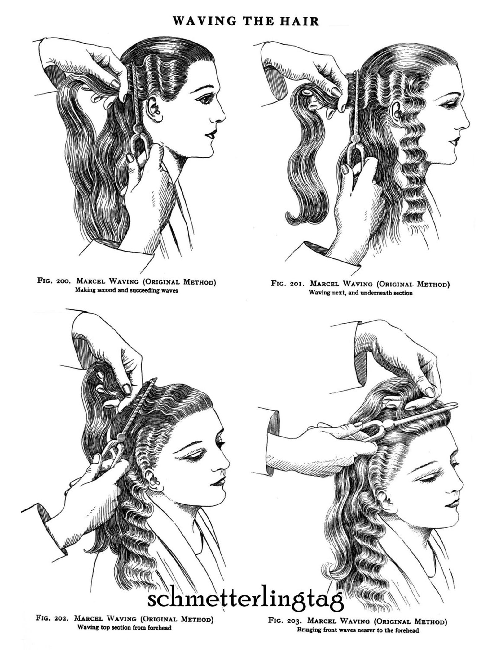 1930s Marcel Waving Hairstyling Book: Flapper Era Water Waves Technique ...