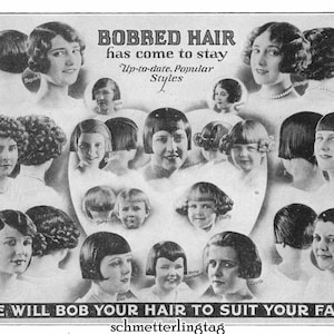 DOWNTON ABBEY Hairstyle Book 1924 Titanic Roaring 20s Flapper Era Glamorous Mary Bobbed Short Hairstyles Beautician DakotaPrairieTreasures
