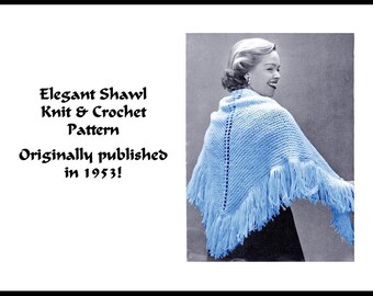 Vintage Shrug Knit Pattern 1951 PDF DOWNLOAD Mid-century Modern Chic Elegant Femme Fatale DakotaPrairieTreasures
