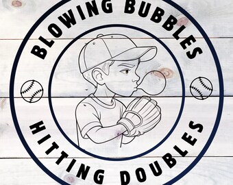 Bolle di sapone che colpiscono doppi, design del baseball, design della squadra, design della raccolta fondi, logo della tua squadra, logo della squadra di baseball, colpisci i fuoricampo