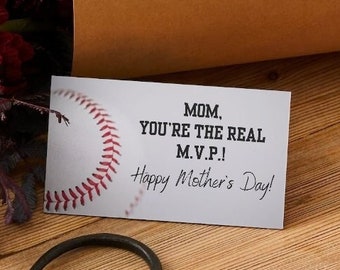 Baseball Mom Gift tag, Mothers day tag, Baseball gift tag, Mothers day gift, Baseball gift, softball mom, Mom MVP, Baseball MVP