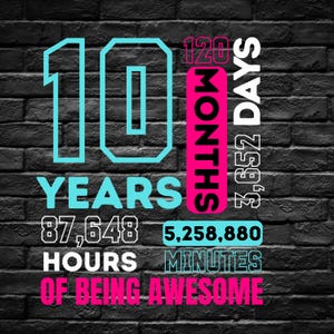 10. Geburtstag PNG – Zweistelliger Mädchen Geburtstagsaufkleber – Pinkes Geburtstagsetikett – 10 Jahre altes Shirt Design – Digitaler Geburtstags-Download