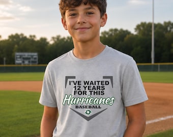 Custom Cooperstown Team Design,Cooperstown Baseball Shirt, Hurricanes Team Shirt, Youth Tournament Tee, Digital Baseball Shirt File Download